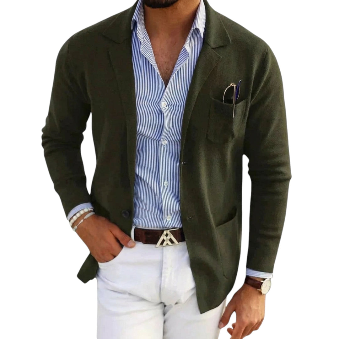 Sacou bărbătesc cu guler de jachetă, stil clasic 7