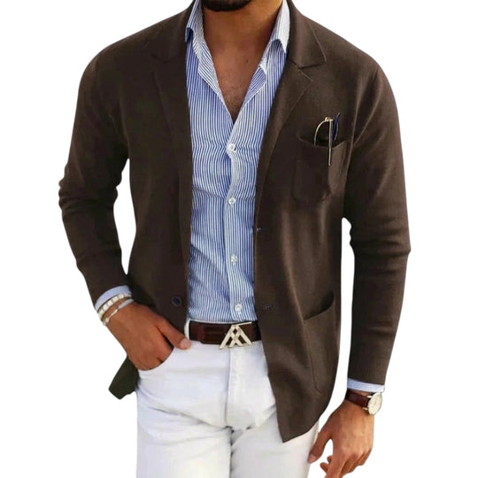 Sacou bărbătesc cu guler de jachetă, stil clasic 8