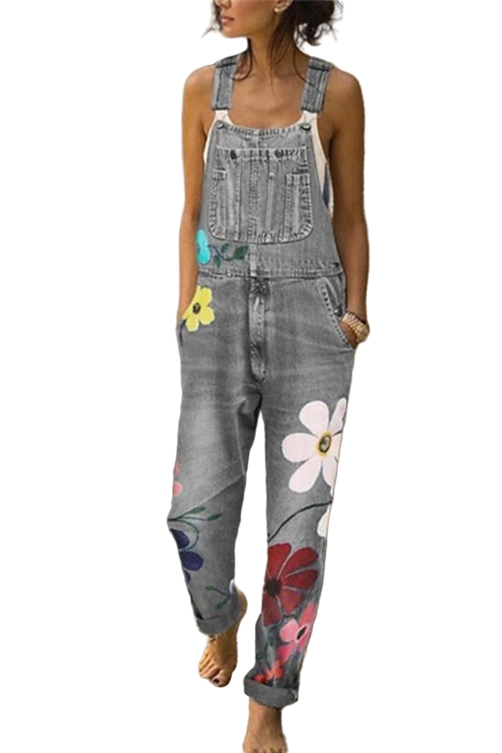 Salopetă stil denim pentru femei 0