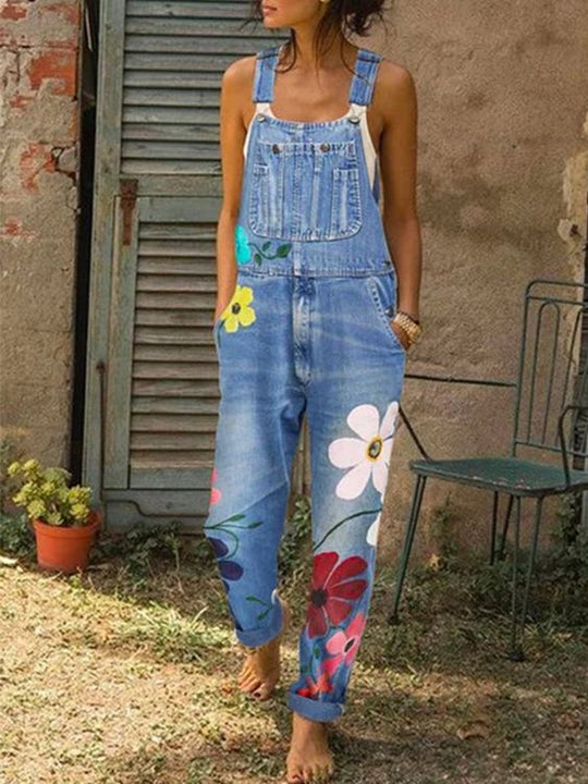 Salopetă stil denim pentru femei 2
