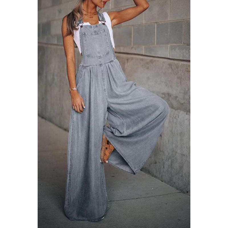Salopette din denim pentru femei, stil elegant