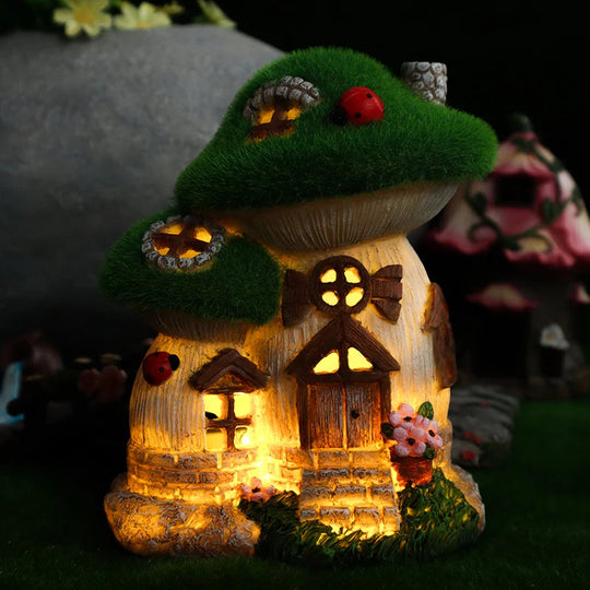 Sculptură de Grădină cu Ciuperci pentru Decorare Solară 2