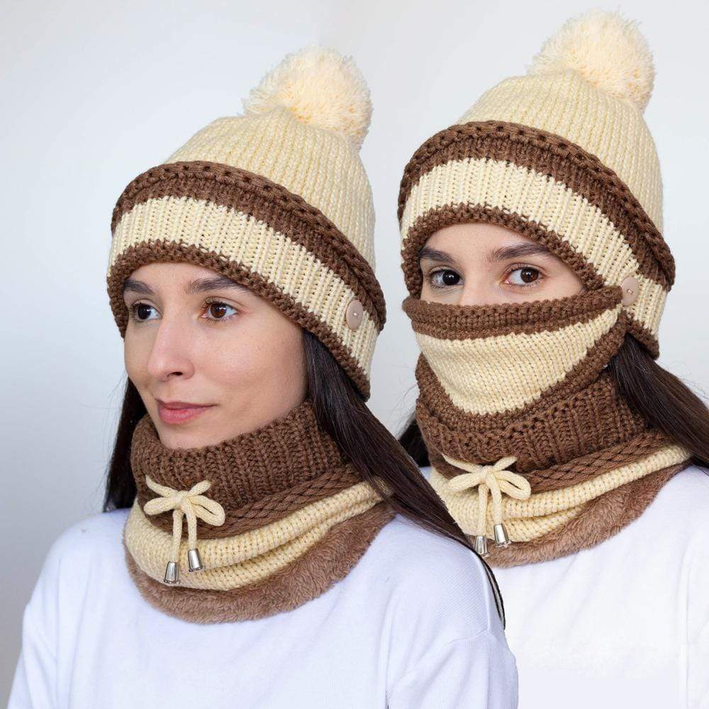 Set 3-In-1 Cu Fular, Căciulă Și Mască