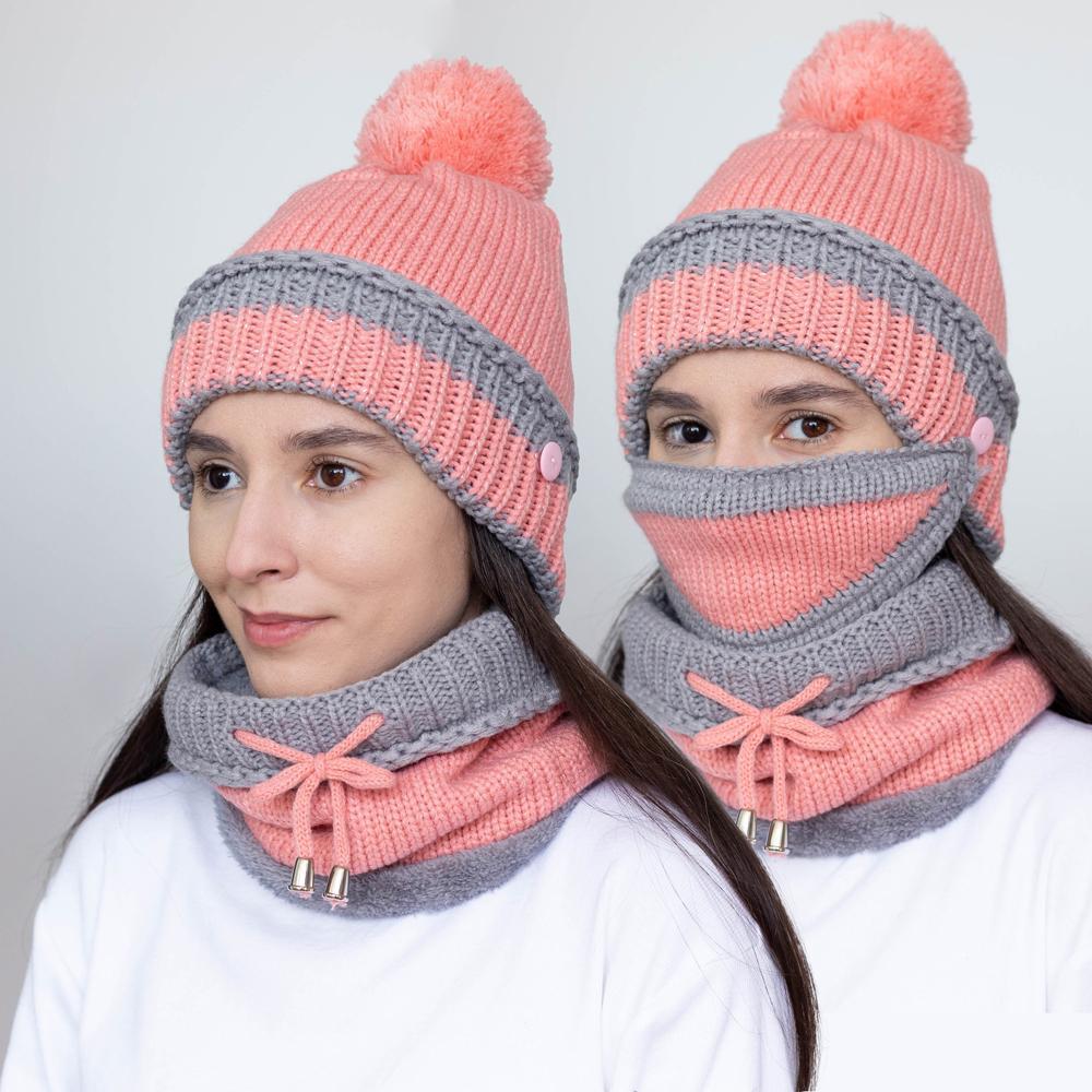 Set 3-In-1 Cu Fular, Căciulă Și Mască