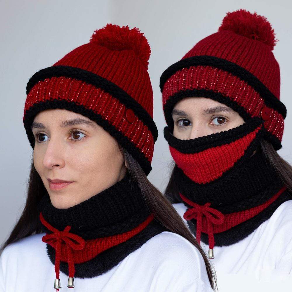 Set 3-In-1 Cu Fular, Căciulă Și Mască