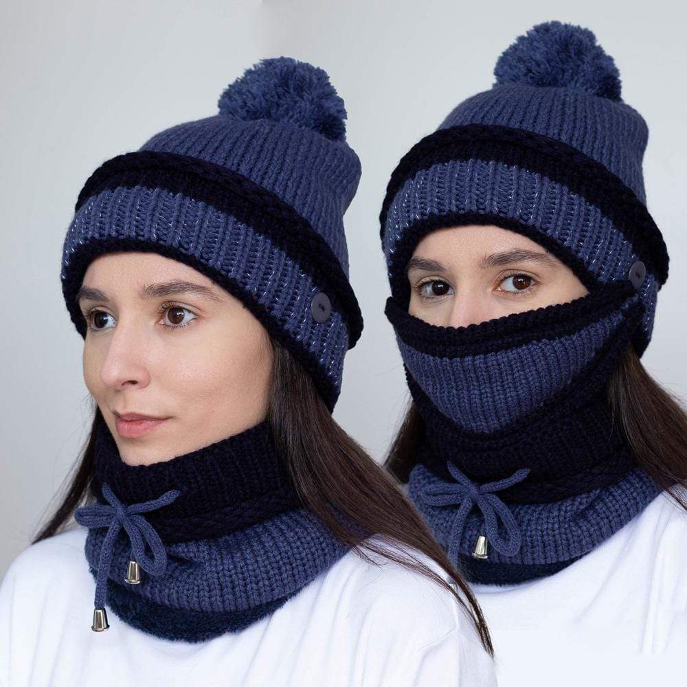 Set 3-In-1 Cu Fular, Căciulă Și Mască