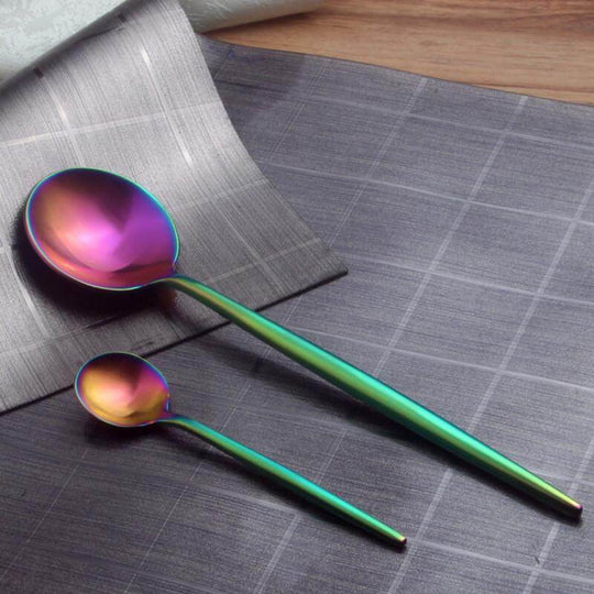 Set De Tacâmuri Cu Design În Culori Curcubeu (4 Bucăți)