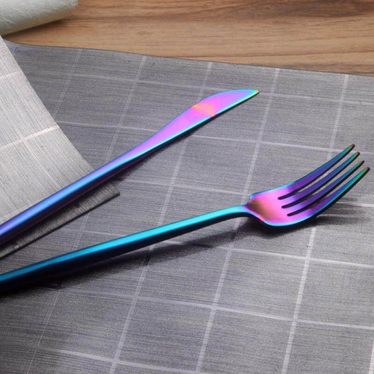 Set De Tacâmuri Cu Design În Culori Curcubeu (4 Bucăți)