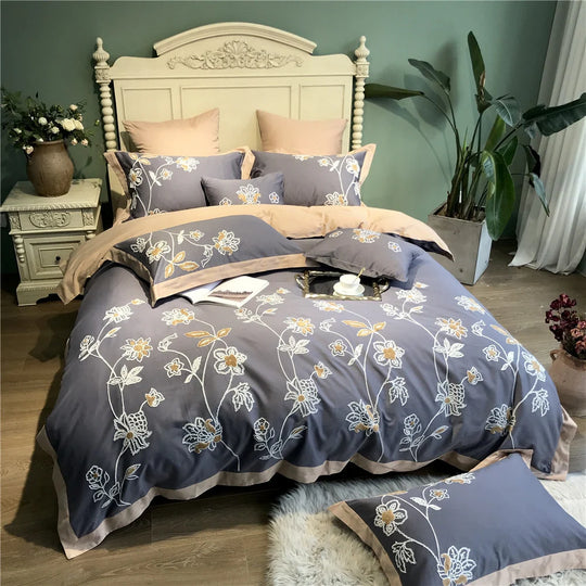 Set Husă Pilotă pentru Femei cu Broderie Botanică și Design Reversibil 0