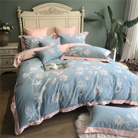 Set Husă Pilotă pentru Femei cu Broderie Botanică și Design Reversibil 3