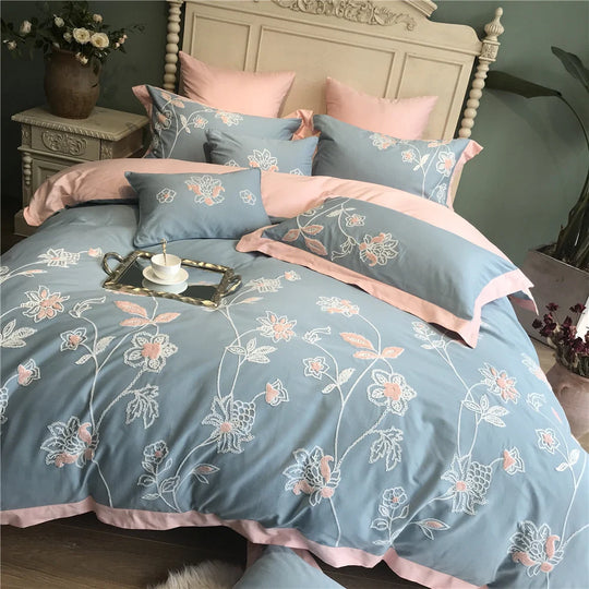 Set Husă Pilotă pentru Femei cu Broderie Botanică și Design Reversibil 4