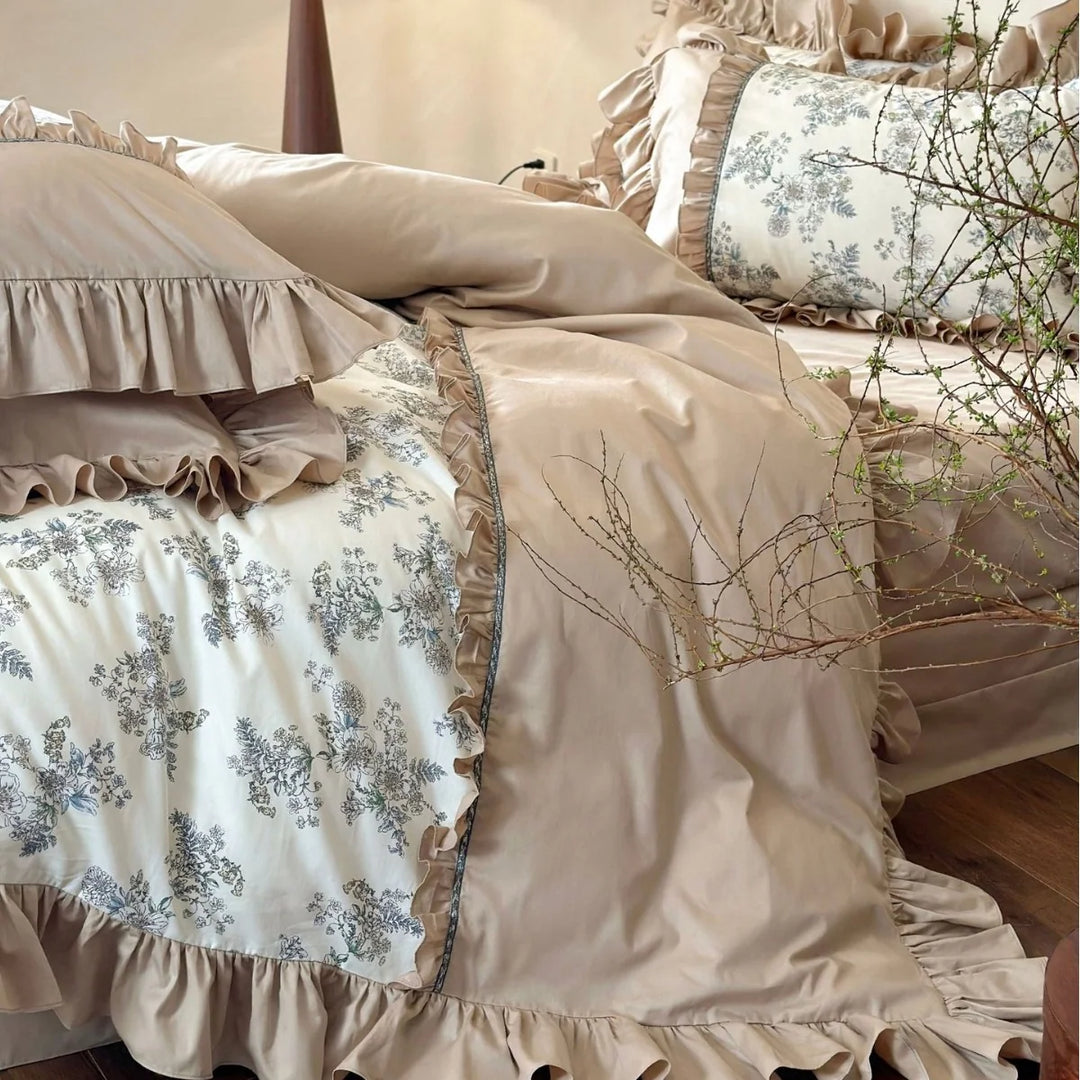 Set Lenjerie de Pat Floral Vintage pentru Femei 1