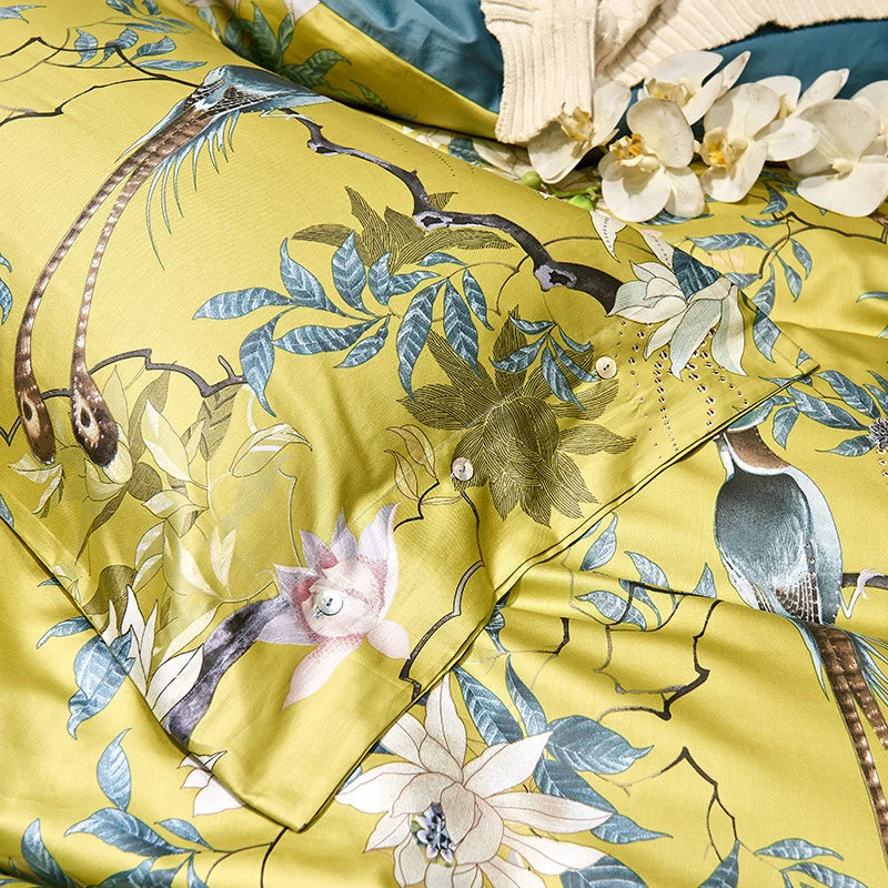 Set Lenjerie de Pat Floral cu Pătură Reversibilă pentru Femei 3