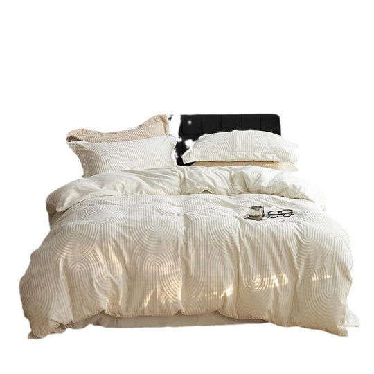 Set Lenjerie de Pat Matlasată cu Design Ondulat pentru Femei 5