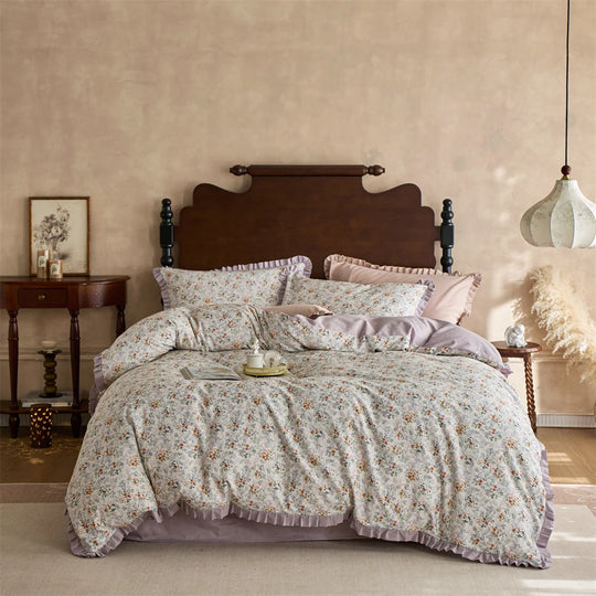 Set Lenjerie de Pat Vintage cu Volane pentru Femei 7