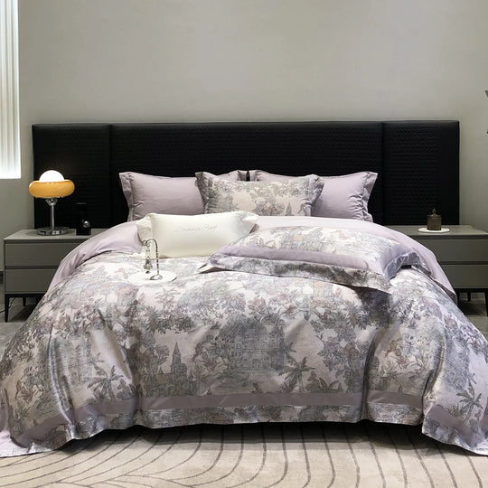 Set Lenjerie de Pat pentru Dormitor Clasic cu Motiv Animal Satinat 27