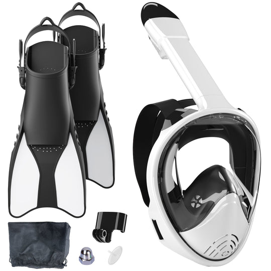 Set Snorkeling cu Mască Integrală și Aripioare pentru Bărbați și Femei 0