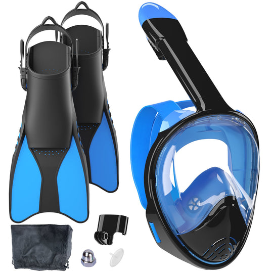 Set Snorkeling cu Mască Integrală și Aripioare pentru Bărbați și Femei 3