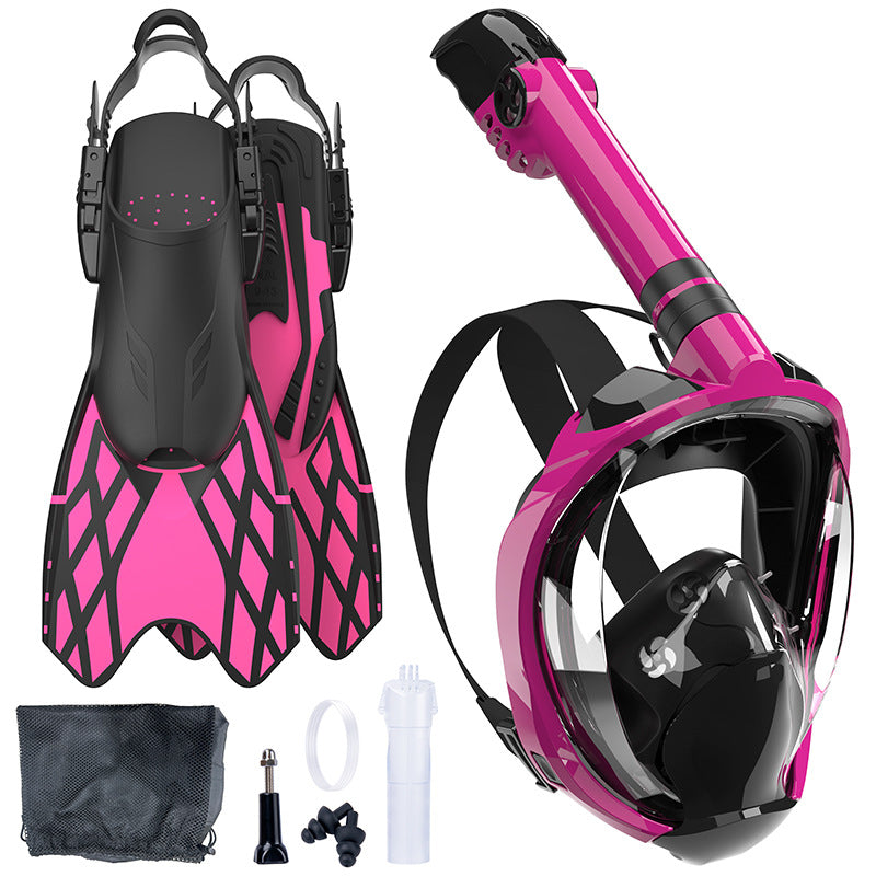 Set Snorkeling pentru Bărbați cu Mască Integrală și Aripioare Flexibile 6