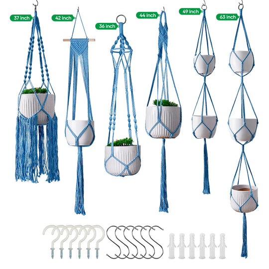 Set cuiere plante Macramé pentru decor interior 10