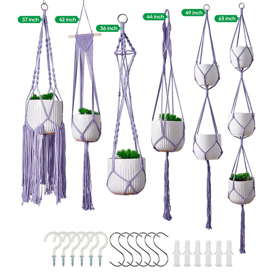Set cuiere plante Macramé pentru decor interior 12