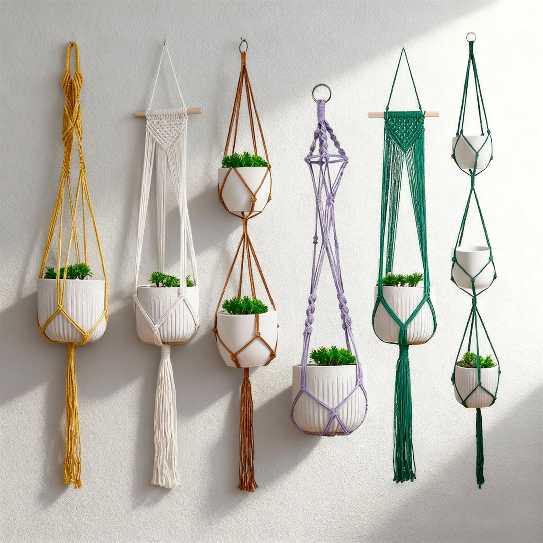 Set cuiere plante Macramé pentru decor interior 3