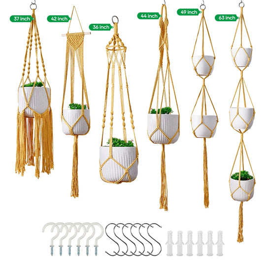 Set cuiere plante Macramé pentru decor interior 6