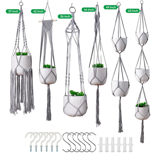 Set cuiere plante Macramé pentru decor interior 8