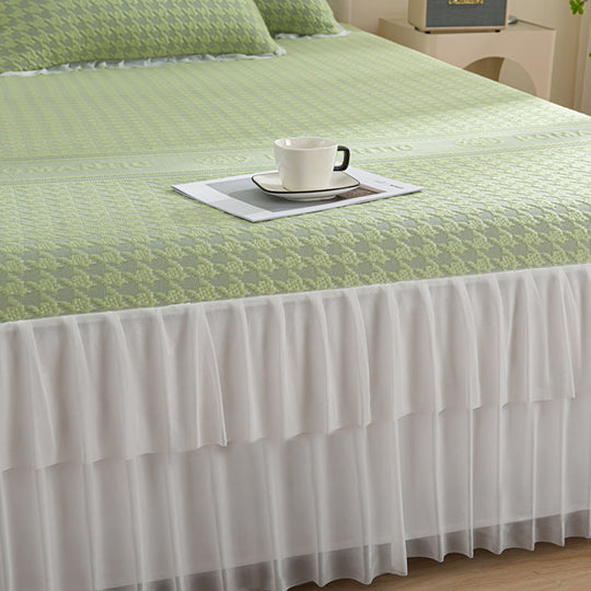 Set cuvertură de pat pentru femei cu tiv decorativ cu volane 4