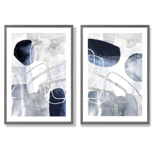 Set de 2 Imprimeuri Artistice Abstracte pentru Decorare 4