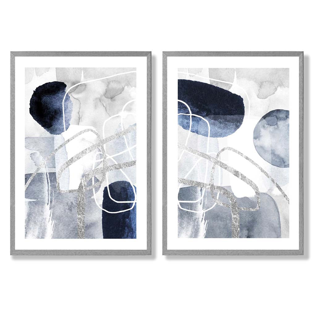 Set de 2 Imprimeuri Artistice Abstracte pentru Decorare 5