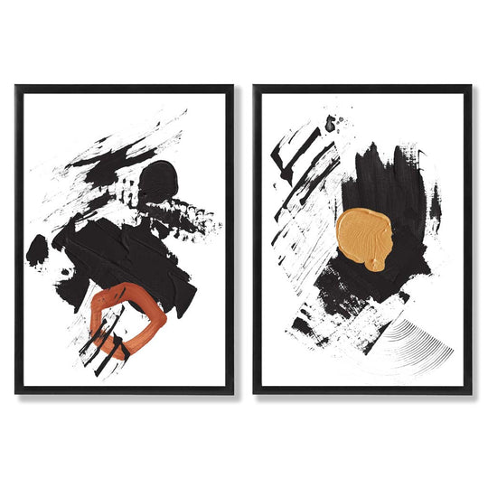 Set de 2 Imprimeuri Artistice Abstracte pentru Decorare Interioară 0
