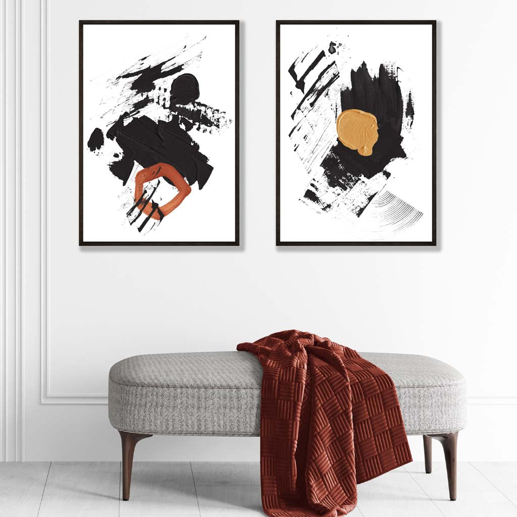Set de 2 Imprimeuri Artistice Abstracte pentru Decorare Interioară 1