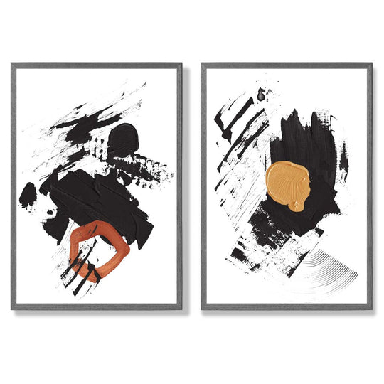 Set de 2 Imprimeuri Artistice Abstracte pentru Decorare Interioară 4