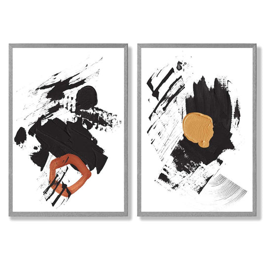 Set de 2 Imprimeuri Artistice Abstracte pentru Decorare Interioară 5