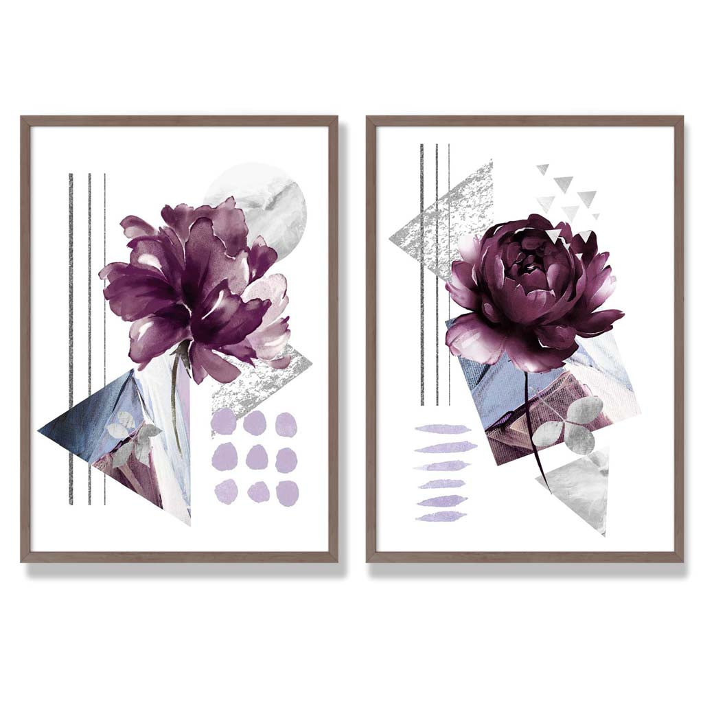 Set de 2 Imprimeuri Artistice Contemporane cu Flori pentru Decor Interior 7