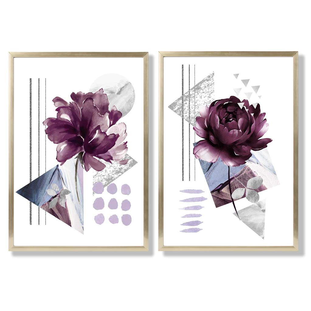 Set de 2 Imprimeuri Artistice Contemporane cu Flori pentru Decor Interior 8