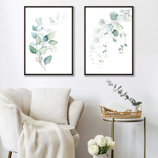 Set de 2 Imprimeuri Artistice cu Eucalipt pentru Decor 1