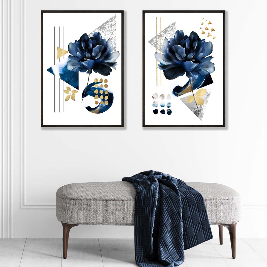 Set de 2 Imprimeuri Artistice cu Flori Contemporane 1