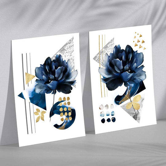 Set de 2 Imprimeuri Artistice cu Flori Contemporane 2