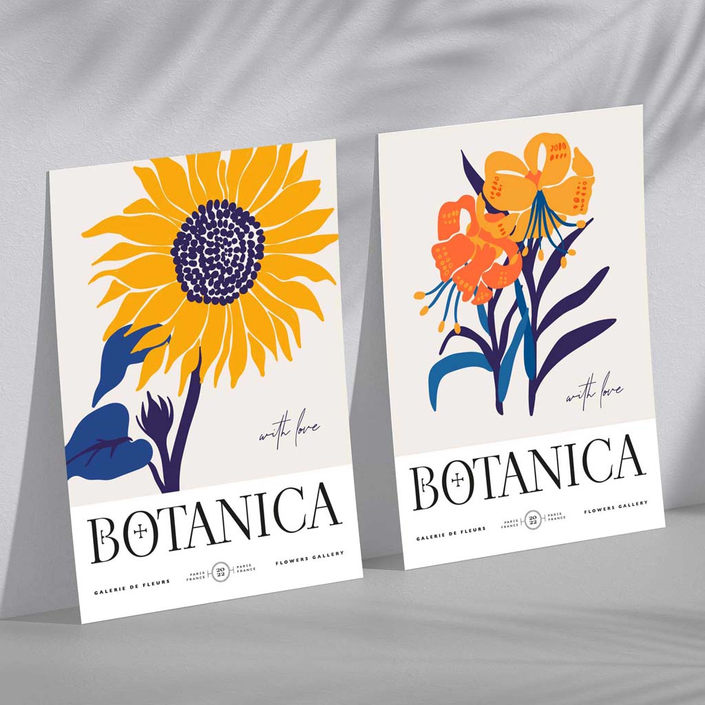 Set de 2 Imprimeuri Artistice cu Flori de Vară 0