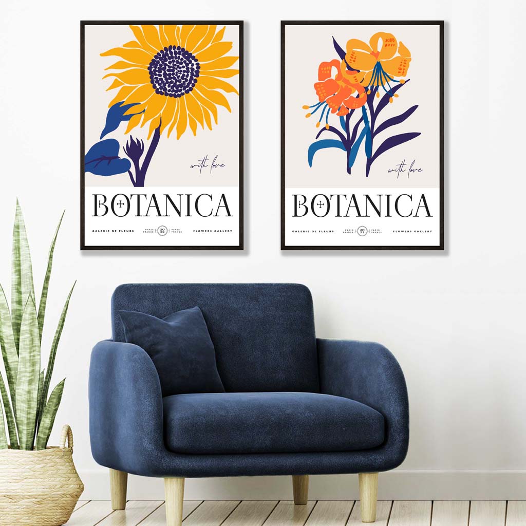 Set de 2 Imprimeuri Artistice cu Flori de Vară 1
