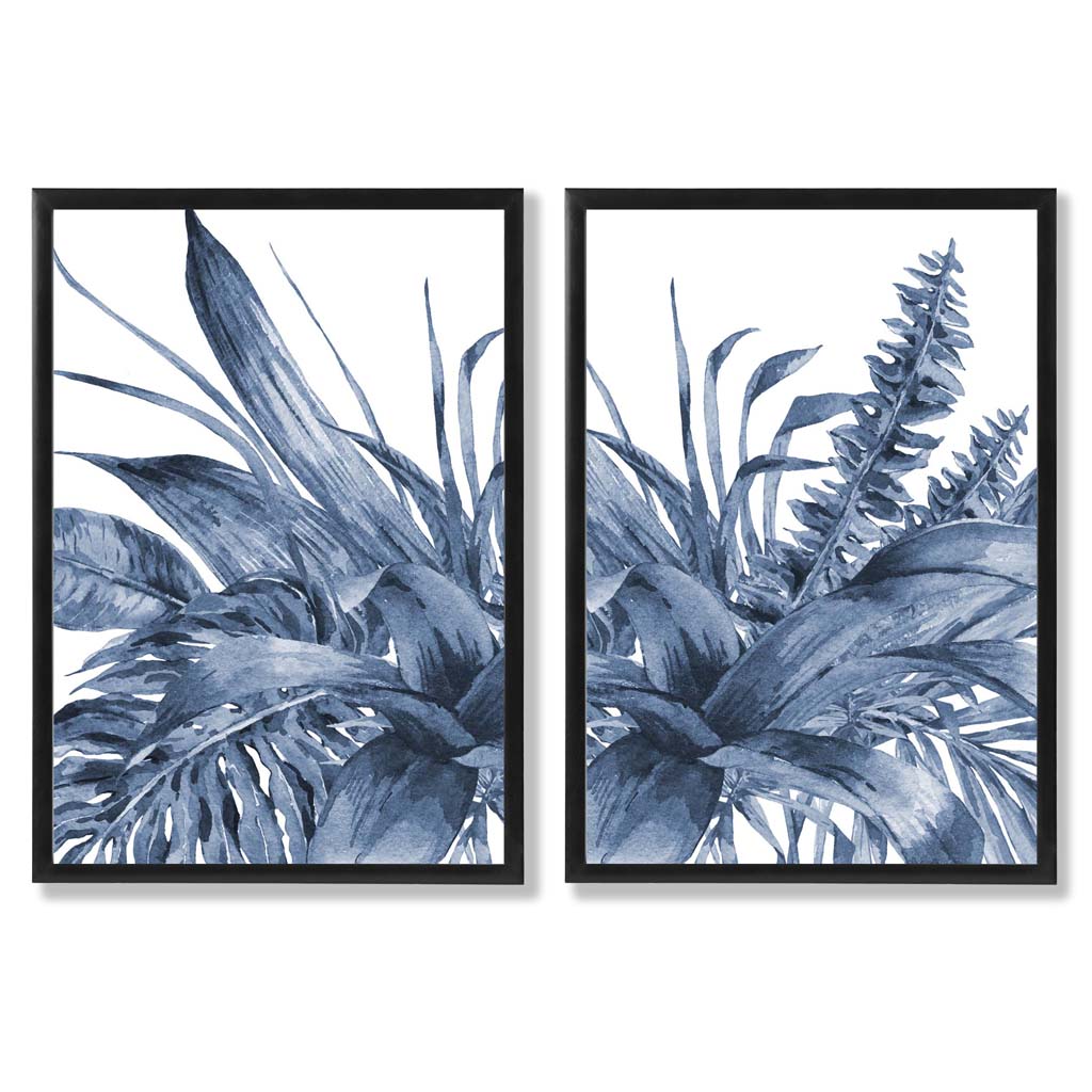 Set de 2 Imprimeuri Artistice cu Frunze Tropicale pentru Decor Interior 0