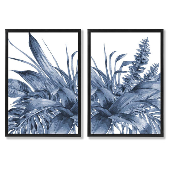 Set de 2 Imprimeuri Artistice cu Frunze Tropicale pentru Decor Interior 0