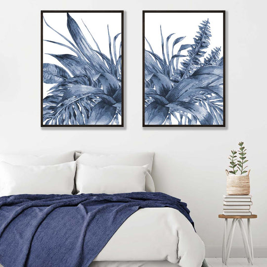Set de 2 Imprimeuri Artistice cu Frunze Tropicale pentru Decor Interior 1