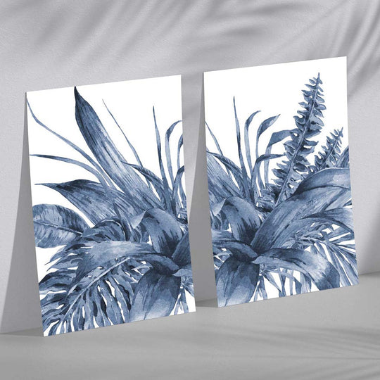 Set de 2 Imprimeuri Artistice cu Frunze Tropicale pentru Decor Interior 2