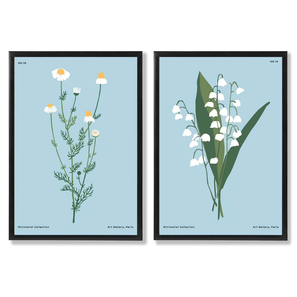 Set de 2 Imprimeuri Artistice cu Ilustrații de Flori Sălbatice pentru Decor Interior 0