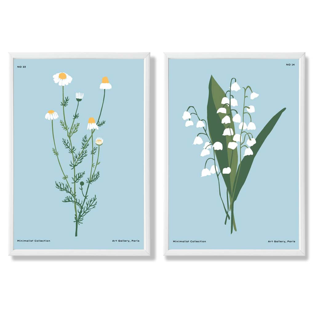 Set de 2 Imprimeuri Artistice cu Ilustrații de Flori Sălbatice pentru Decor Interior 3