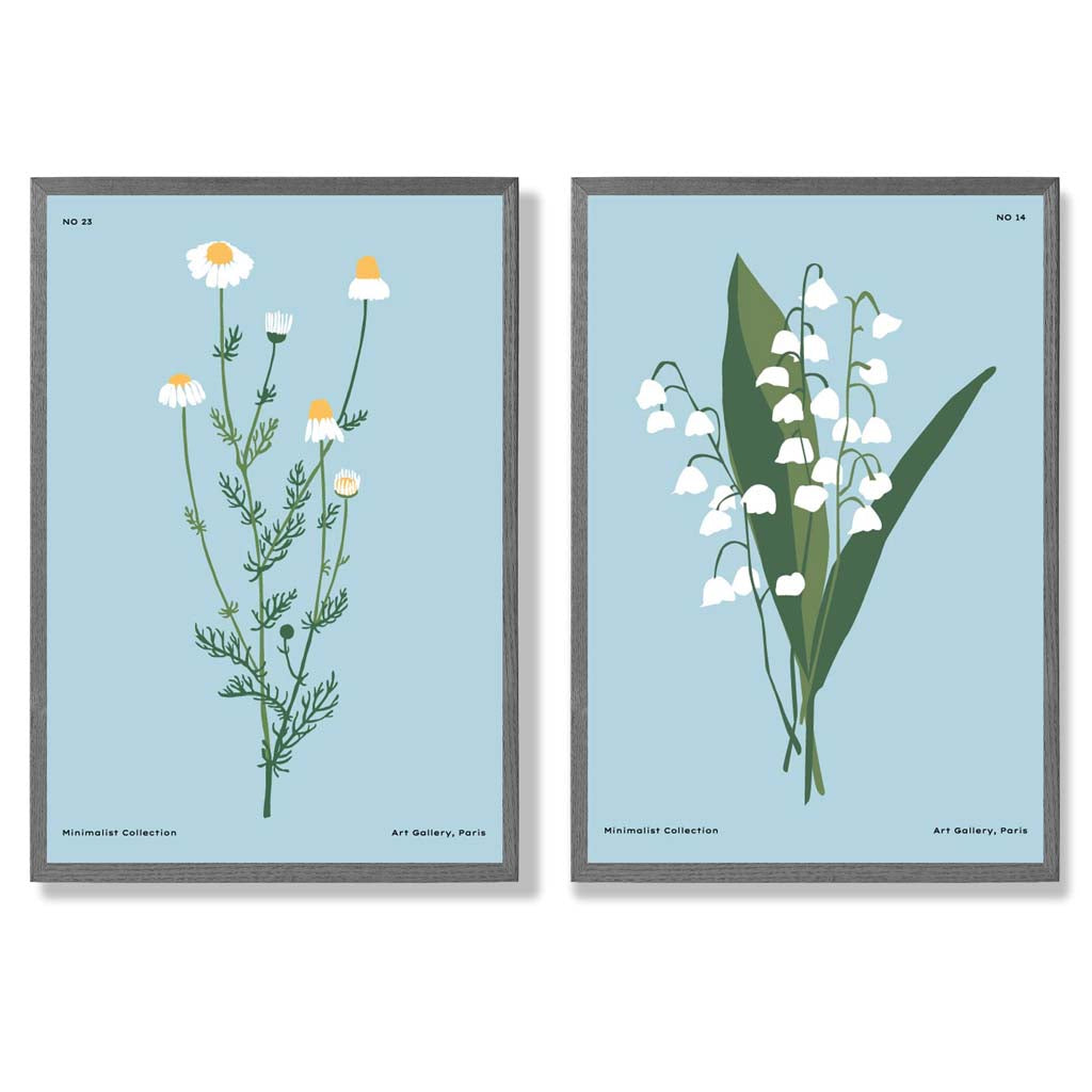 Set de 2 Imprimeuri Artistice cu Ilustrații de Flori Sălbatice pentru Decor Interior 4