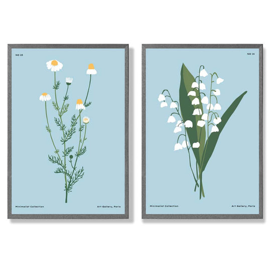 Set de 2 Imprimeuri Artistice cu Ilustrații de Flori Sălbatice pentru Decor Interior 4